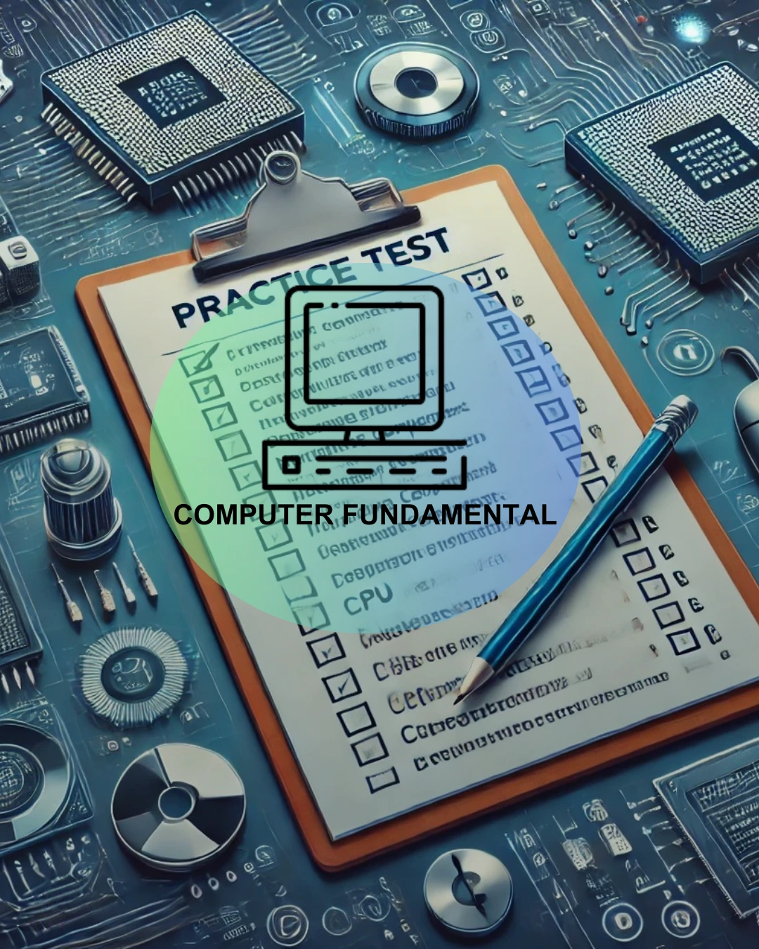 Basic computer fundamentals and concepts illustration